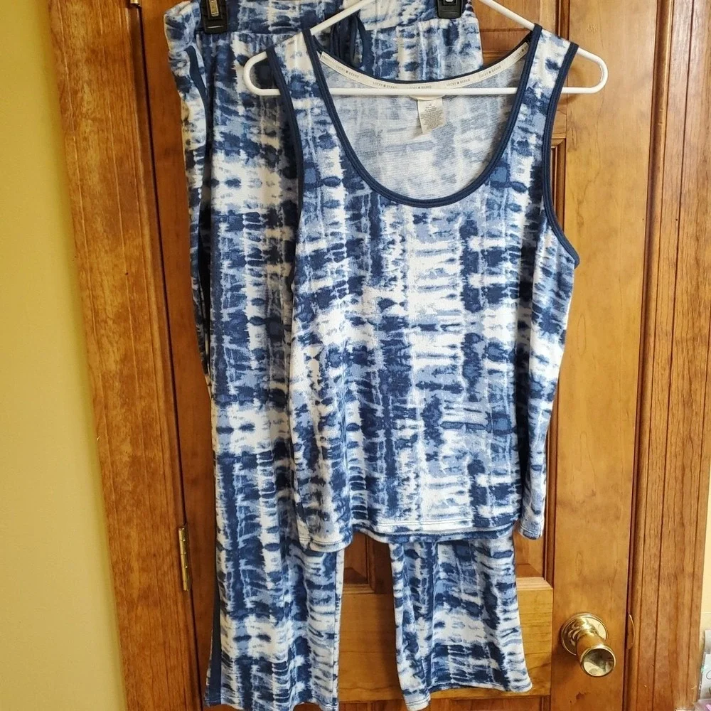 Lucky Brand Women's Lightweight Knit Pajama Set Tank &‎ Pants Size L